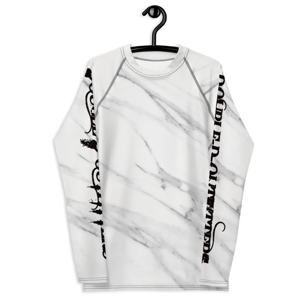 White Marble L/S SPF Tee