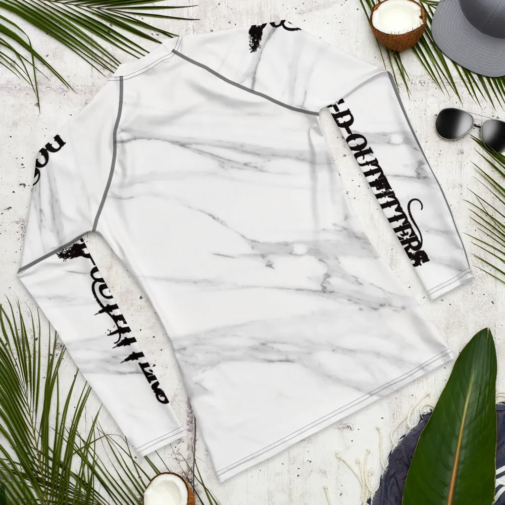White Marble L/S SPF Tee