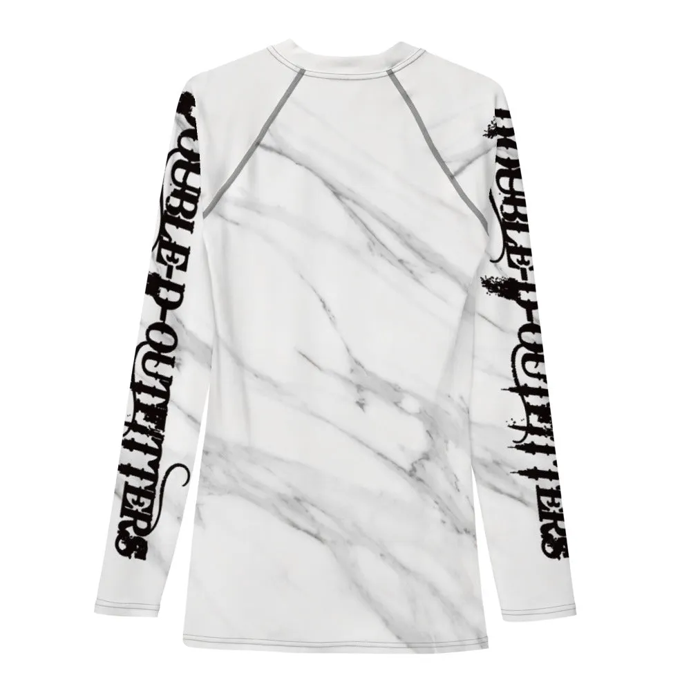 White Marble L/S SPF Tee