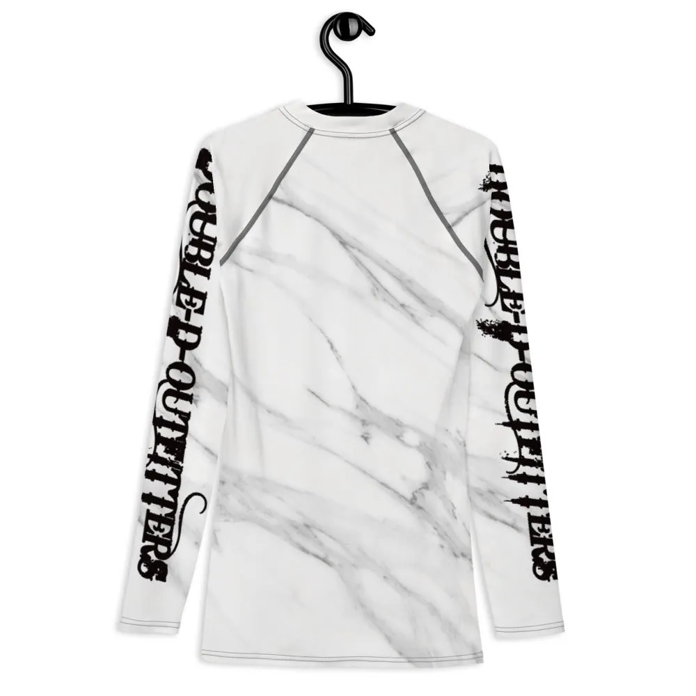 White Marble L/S SPF Tee