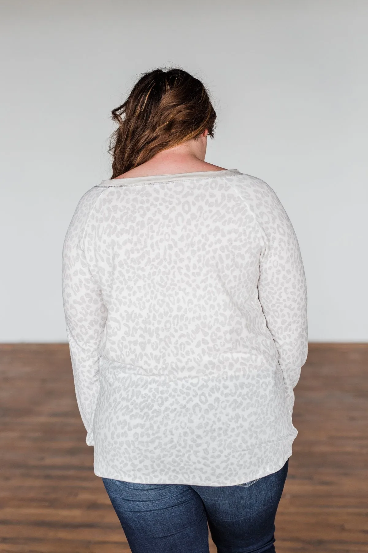 Wild Love Long Sleeve Leopard Top- Ivory