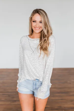 Wild Love Long Sleeve Leopard Top- Ivory