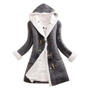 Winter coat - hooded coat sherpa lined