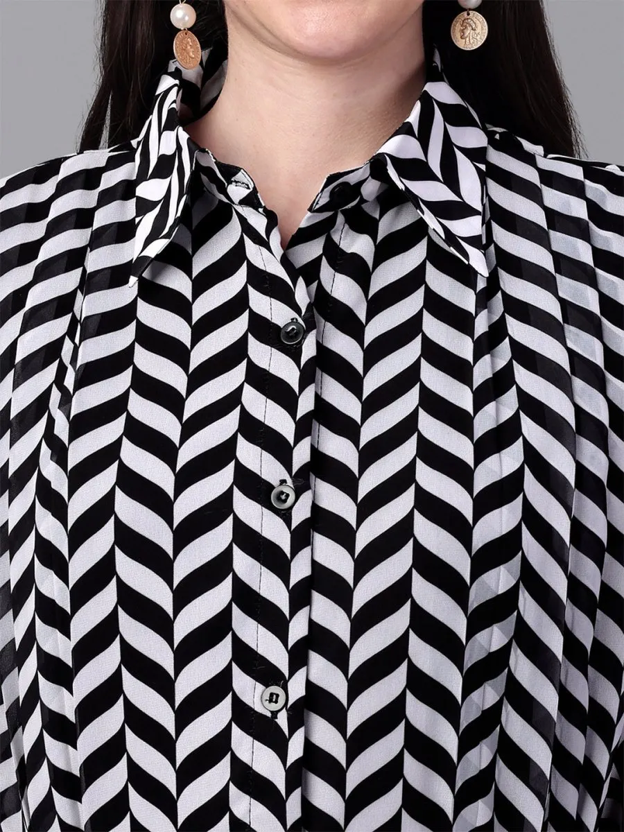 Women western wear black and white Maxi Dress