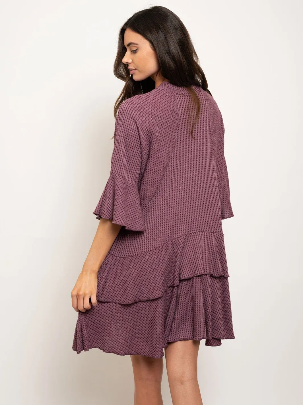 WOMEN'S RUFFLE LAYERED  MINI DRESS