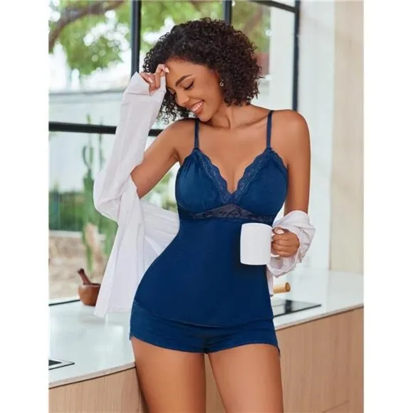 Womens Sleepwear Lace Pajamas Cami PJS Set Pajama Set for Women