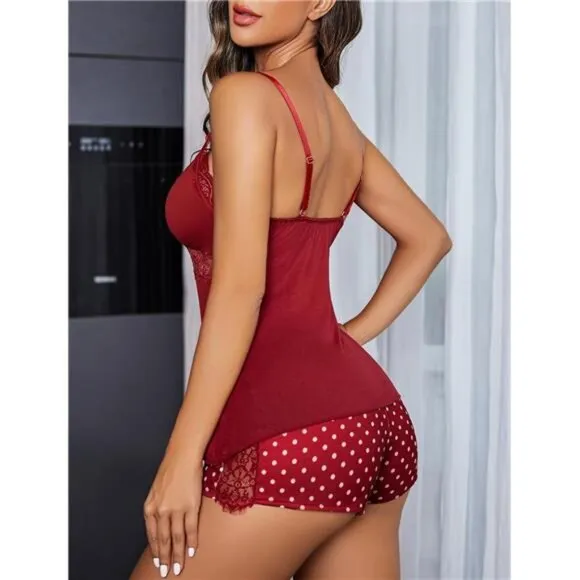 Womens Sleepwear Lace Pajamas Cami PJS Set Pajama Set for Women