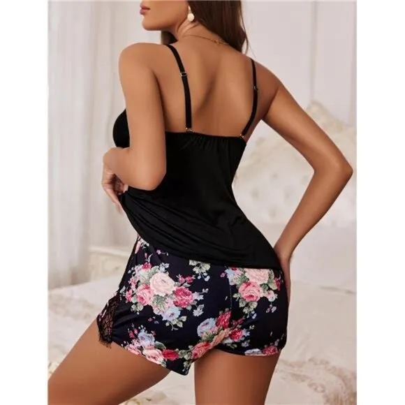 Womens Sleepwear Lace Pajamas Cami PJS Set Pajama Set for Women