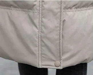 Women's Solid Quilted Puffer Coat with Chic Faux Fur Collar