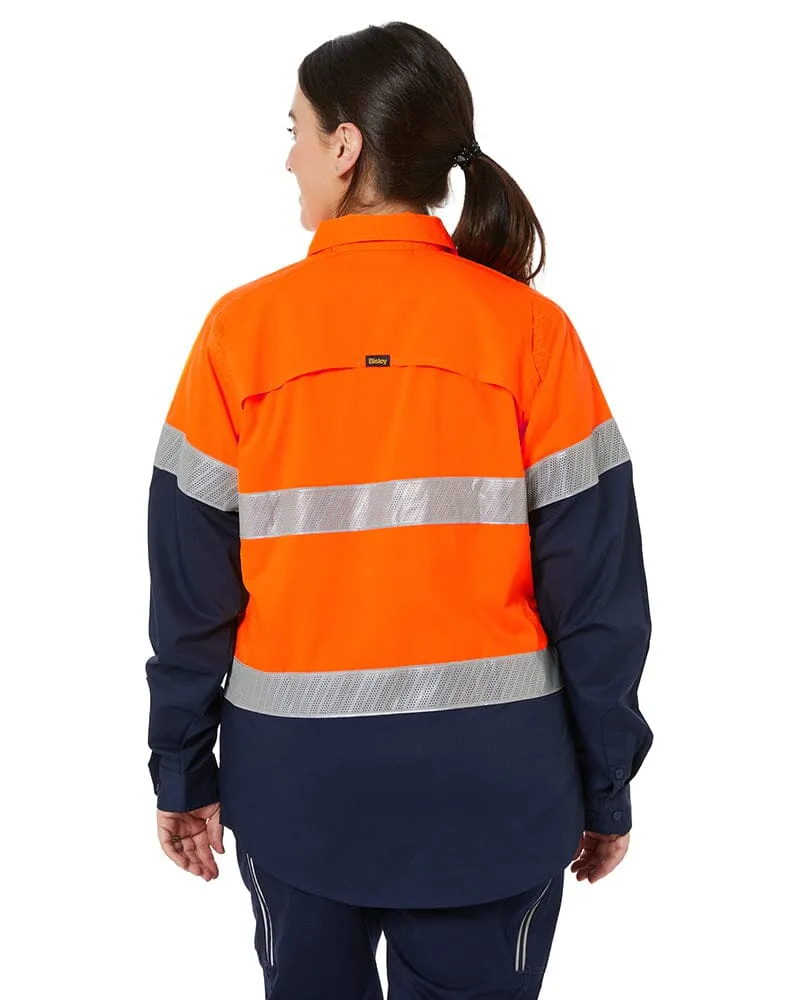 Womens X Airflow Hi Vis Taped Stretch Ripstop Shirt * - Orange/Navy