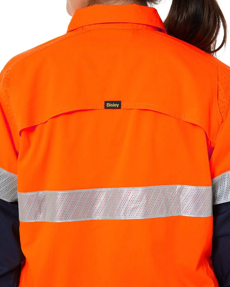 Womens X Airflow Hi Vis Taped Stretch Ripstop Shirt * - Orange/Navy