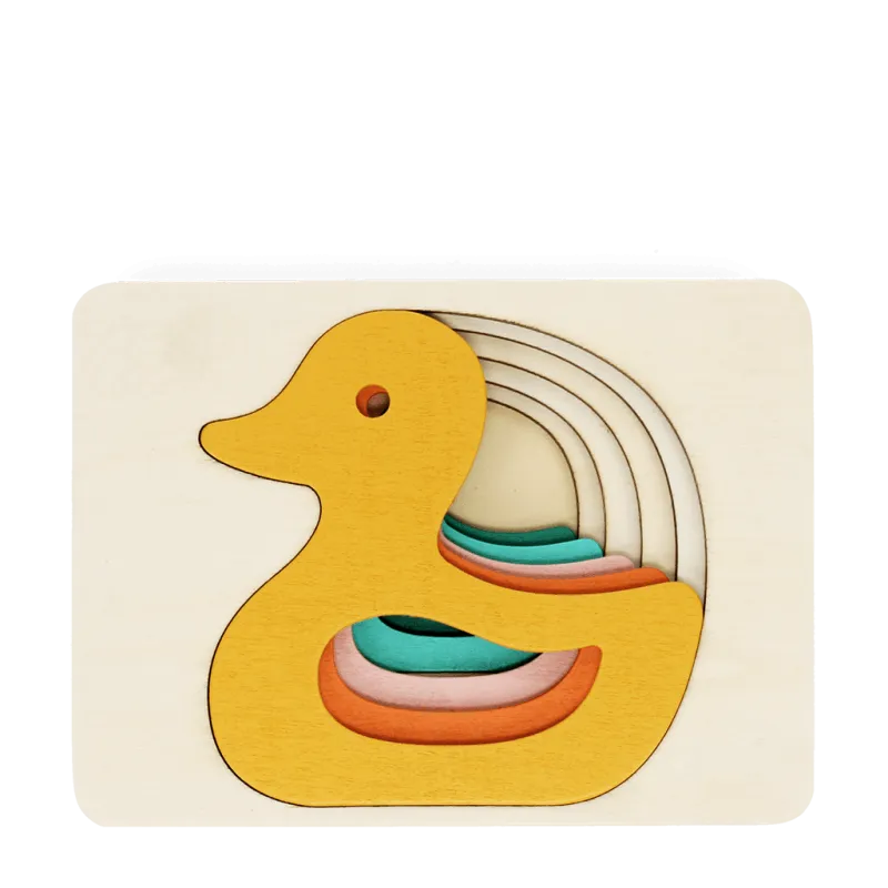 Wooden Layered Puzzle - Duck
