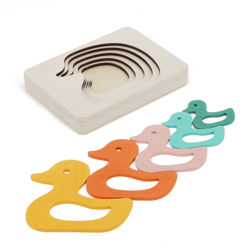 Wooden Layered Puzzle - Duck