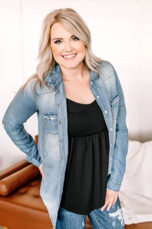 Worn Around The Edges Top In Denim