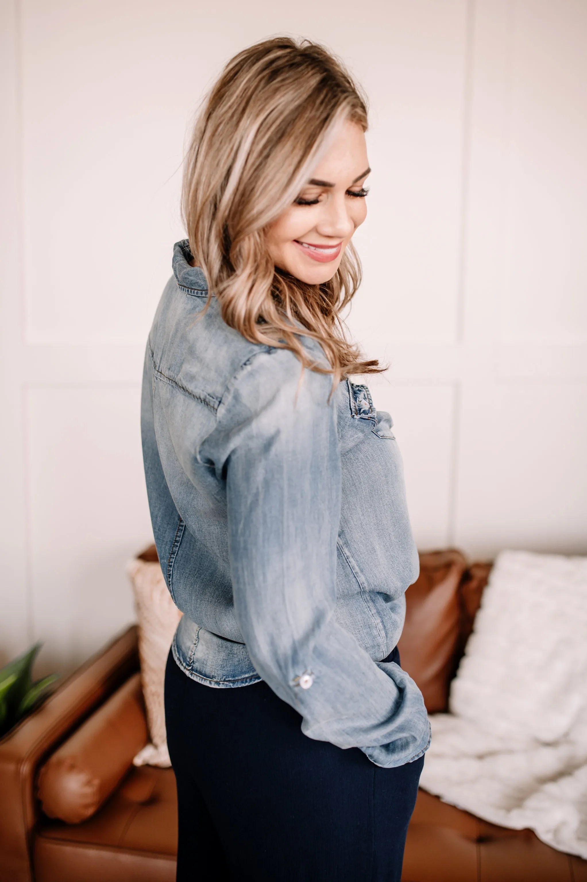 Worn Around The Edges Top In Denim