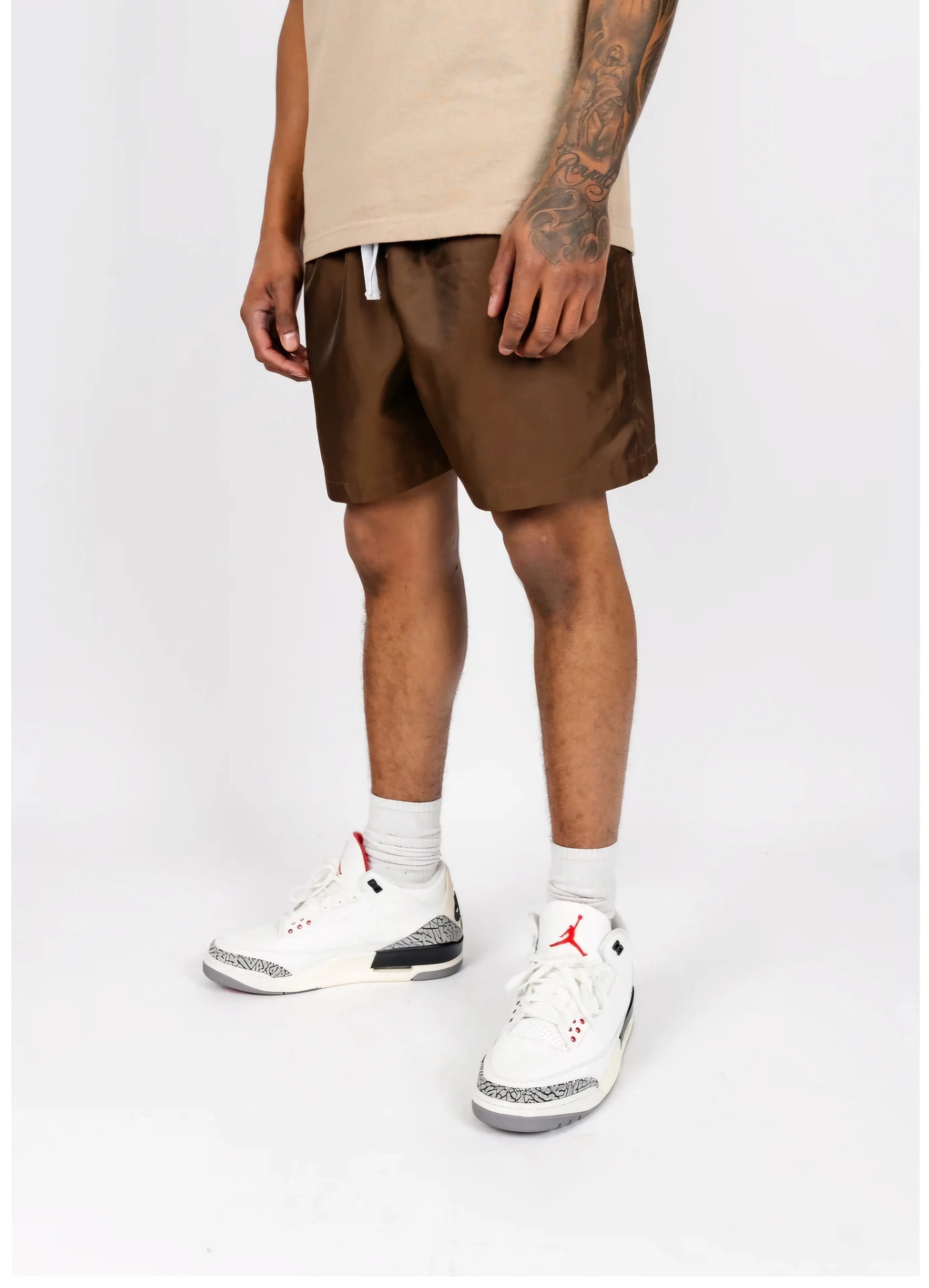 Wu Windbreaker Shorts (Brown)