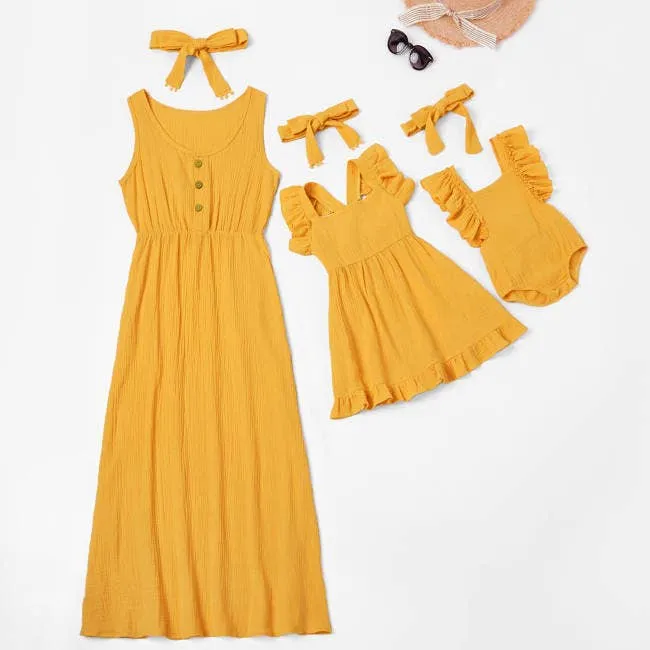 Yellow Maxi Matching Mommy & Me Dress- Women's Size
