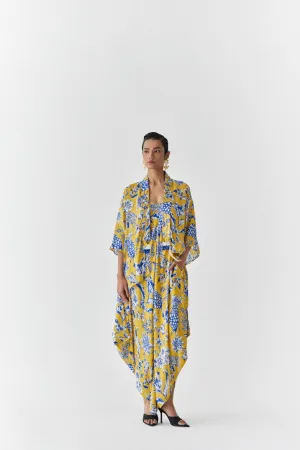 Yellow Pineapple Jumpsuit with Cape