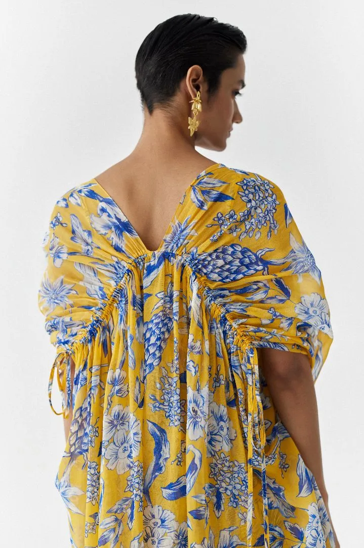 Yellow Pineapple Jumpsuit with Cape