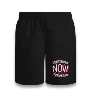 Yesterday, Now, Tomorrow Black Shorts