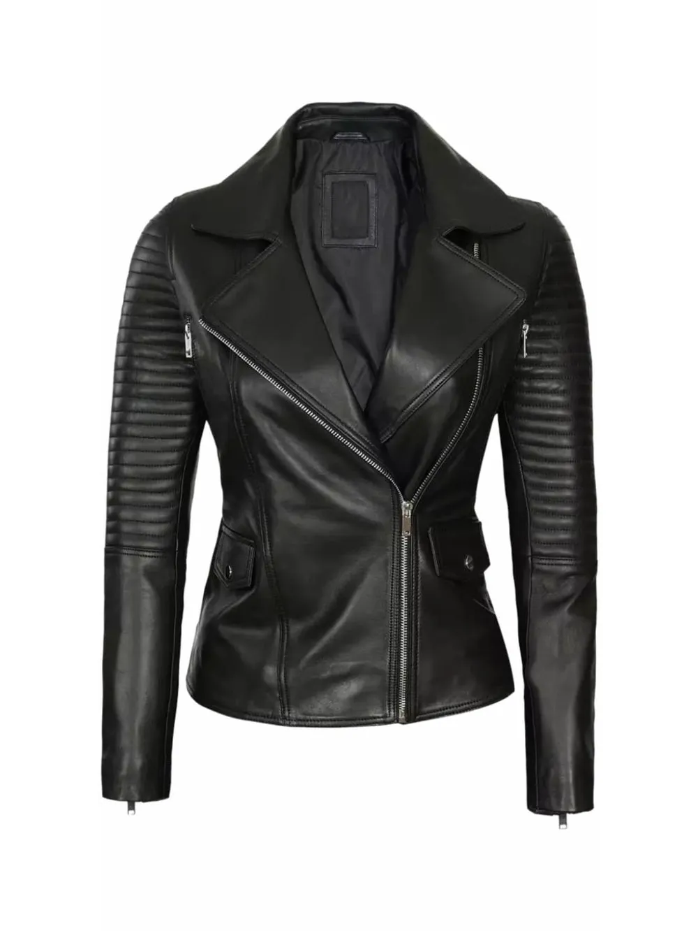 Zip Cuff Chic Biker Leather Jacket