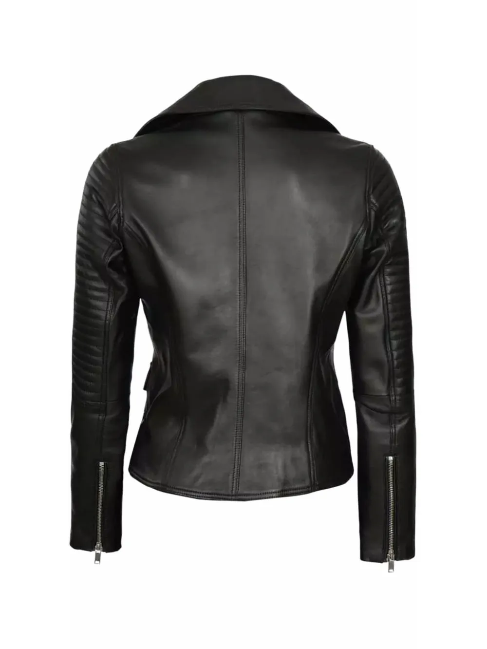 Zip Cuff Chic Biker Leather Jacket