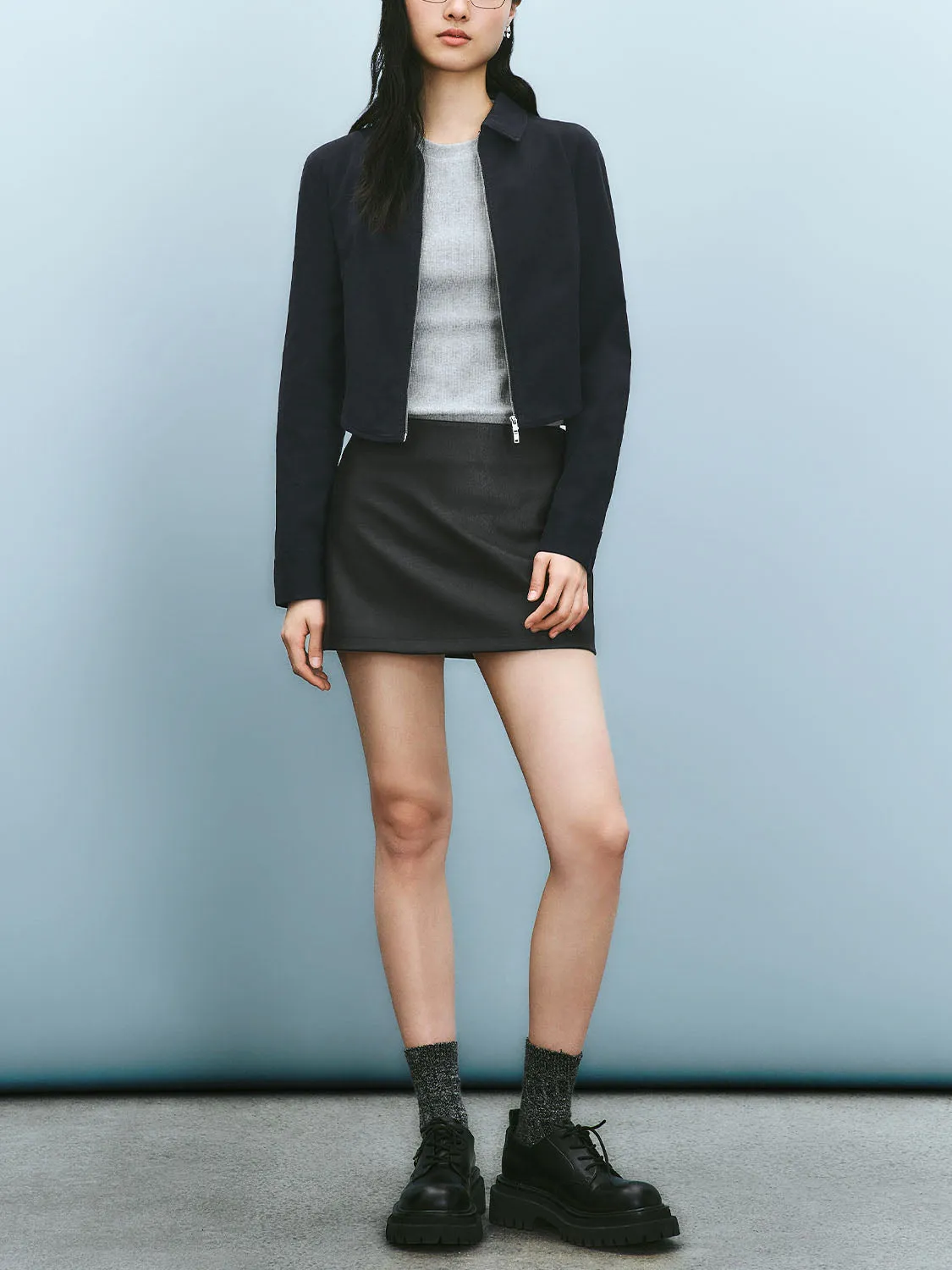 Zip Up Front Long Sleeve Shirts
