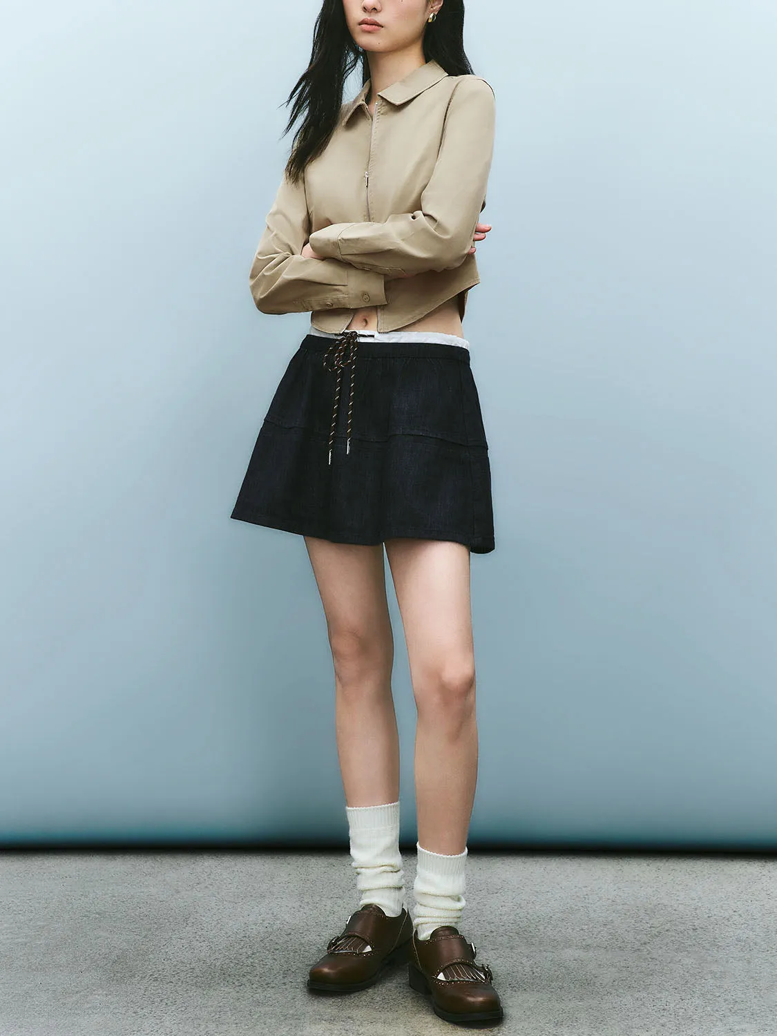 Zip Up Front Long Sleeve Shirts