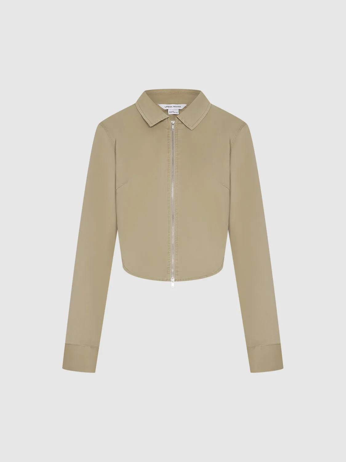 Zip Up Front Long Sleeve Shirts