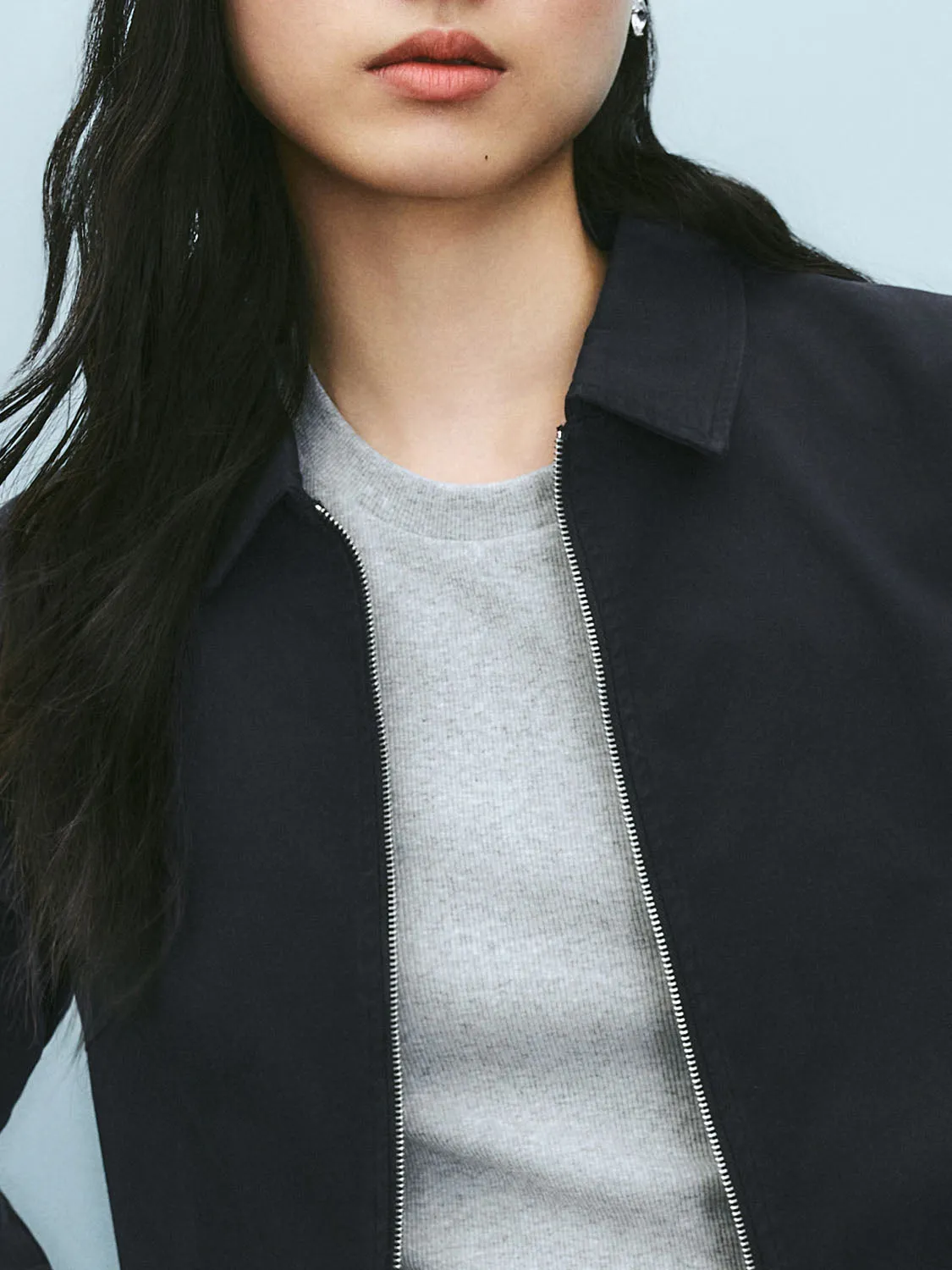Zip Up Front Long Sleeve Shirts